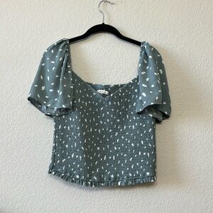 Abercrombie & Fitch Flutter Sleeve Ruched Top